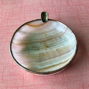 Vintage Sterling Onyx Ashtray